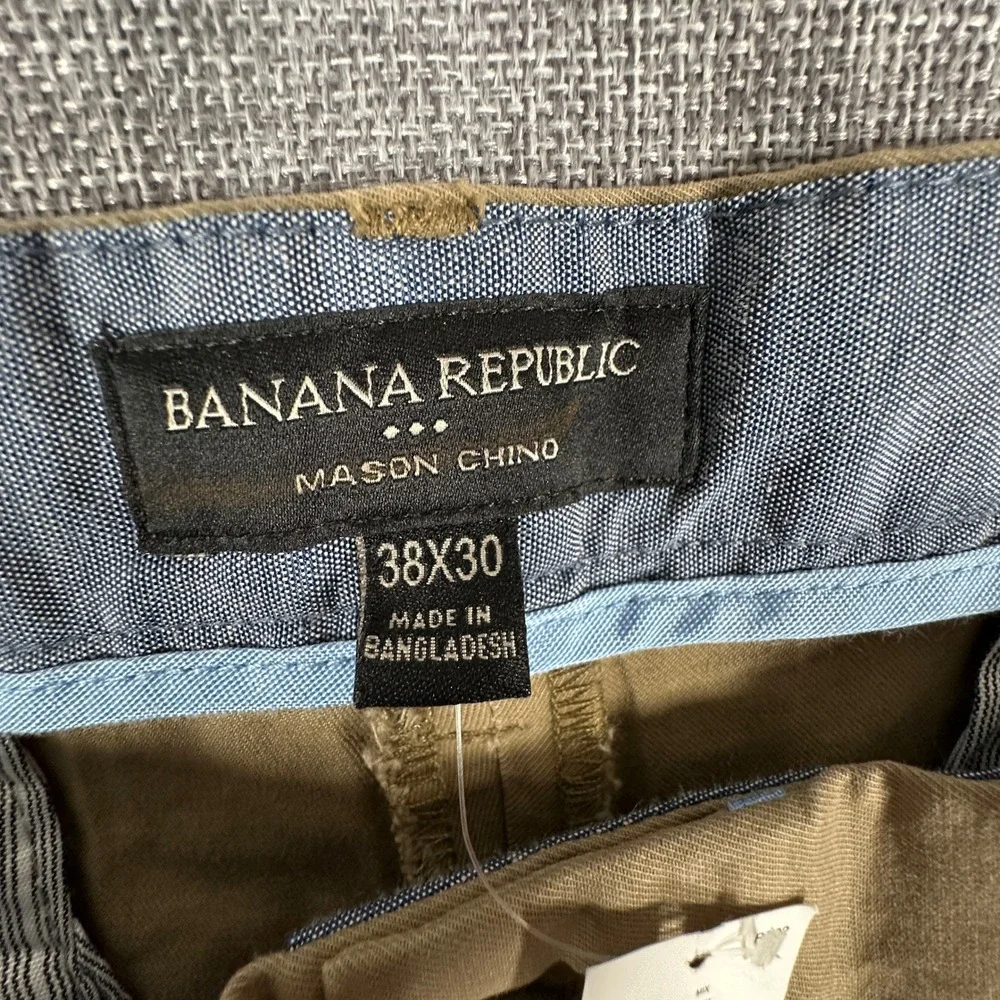 Banana Republic Mason Stretch Chinos Mens 38x30 (Fits as 37x29) Khaki Pants NEW